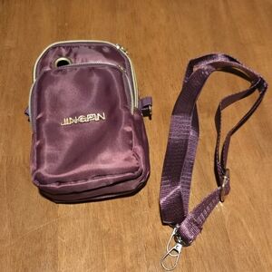 JINGPIN Purple Mini Crossbody Phone Bag | Small Nylon Zipper Pouch